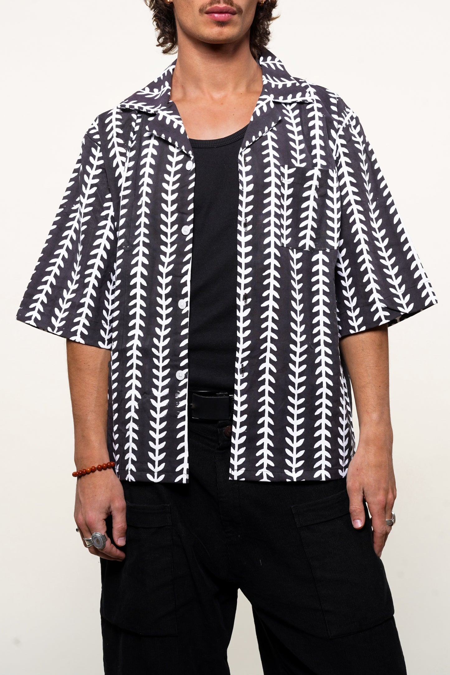 OVERSIZED BLOCK PRINT SHIRT