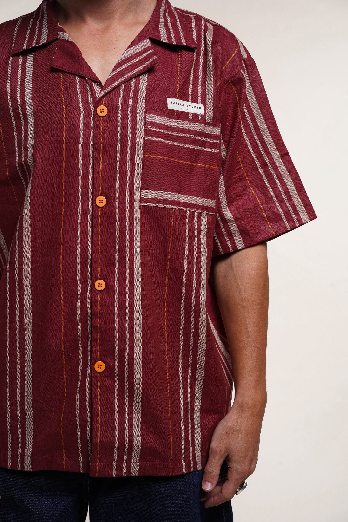 Chemise Khadi - rouge Burgundy