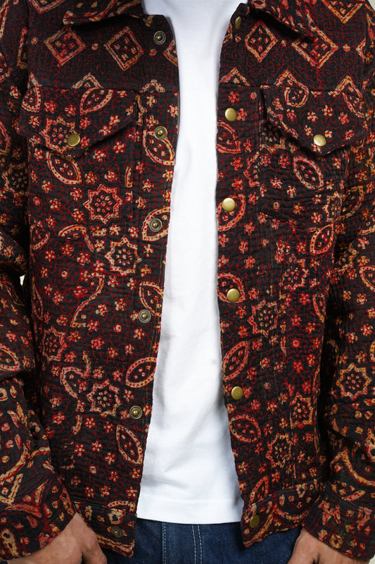 20. KANTHA AJRAK DENIM JACKET L