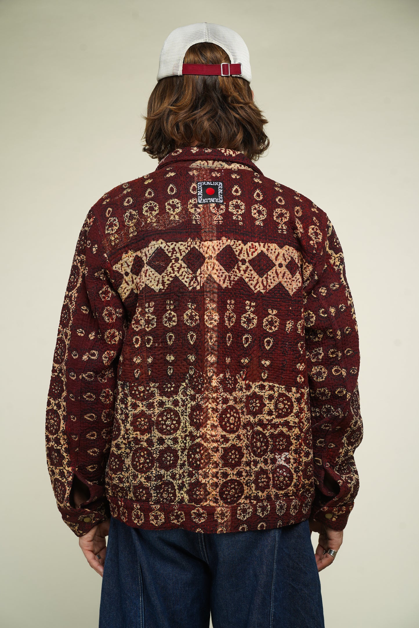 17. KANTHA AJRAK DENIM JACKET L