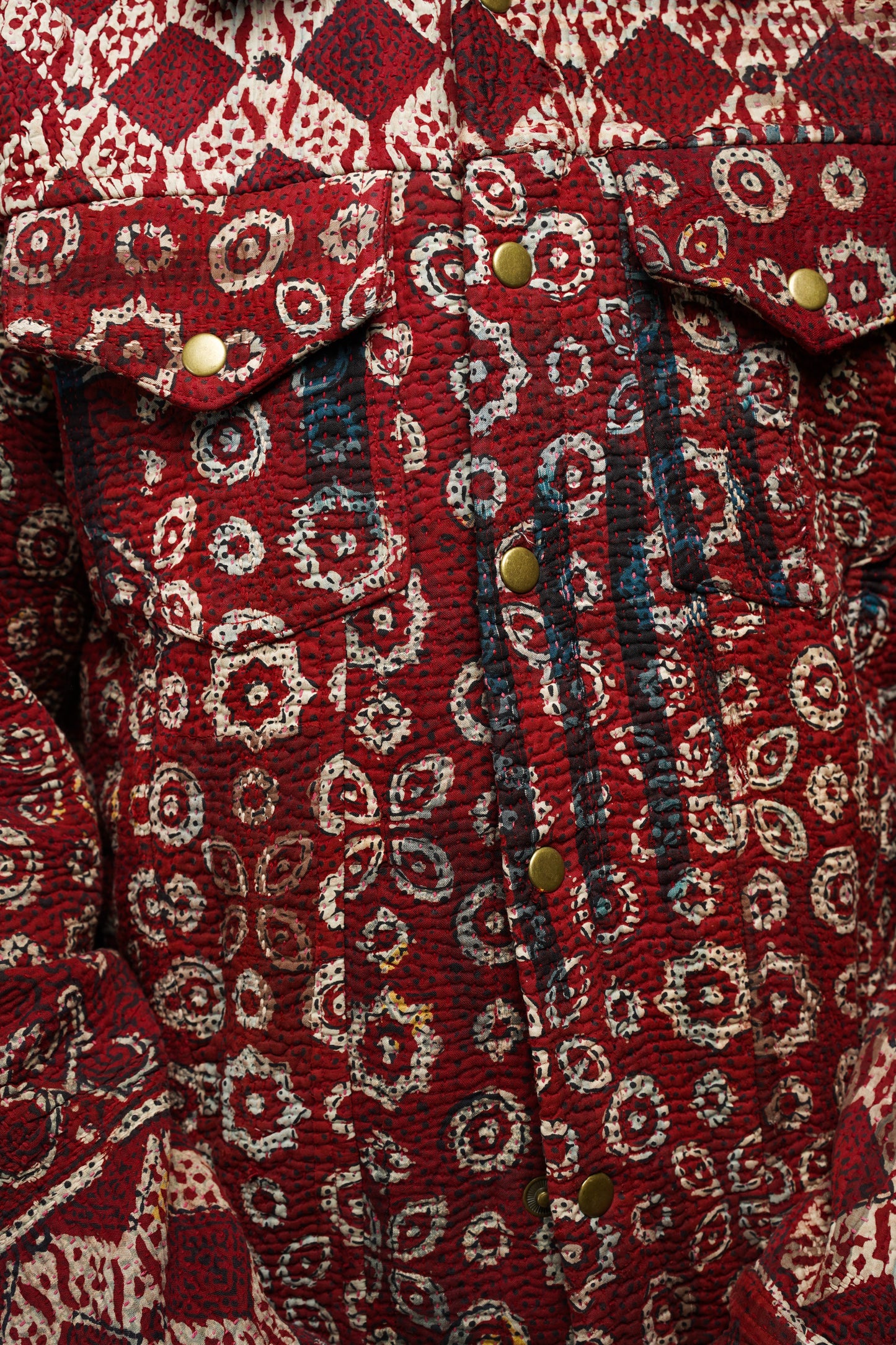 19. KANTHA AJRAK DENIM JACKET L