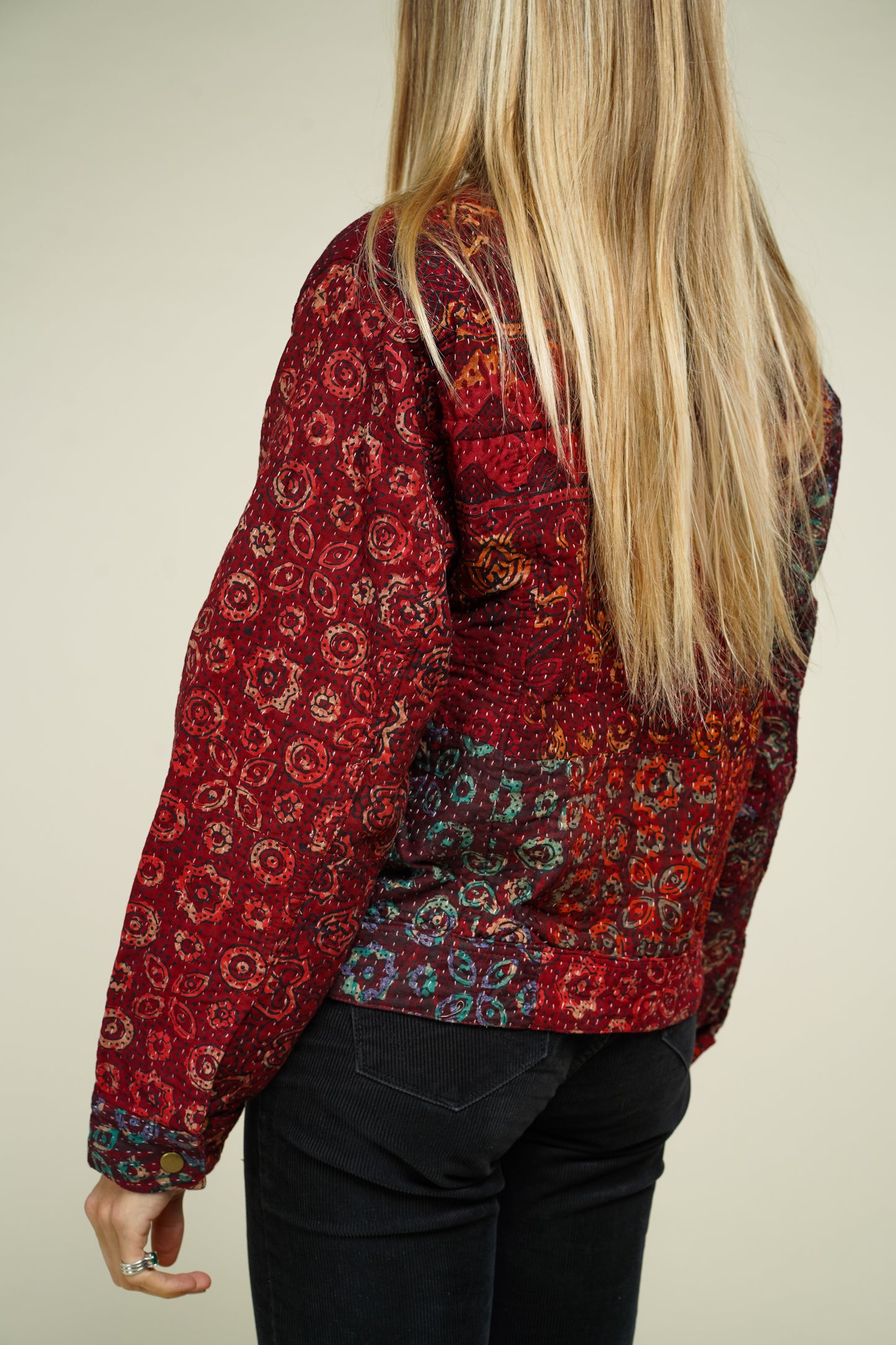 16. KANTHA AJRAK DENIM JACKET XS