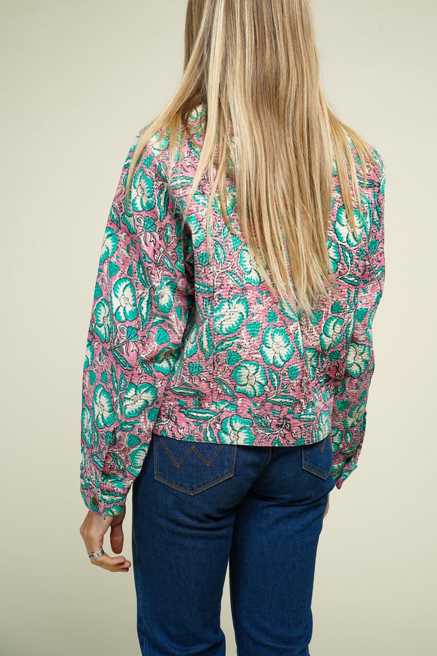8. KANTHA BAGRU DENIM JACKET XS