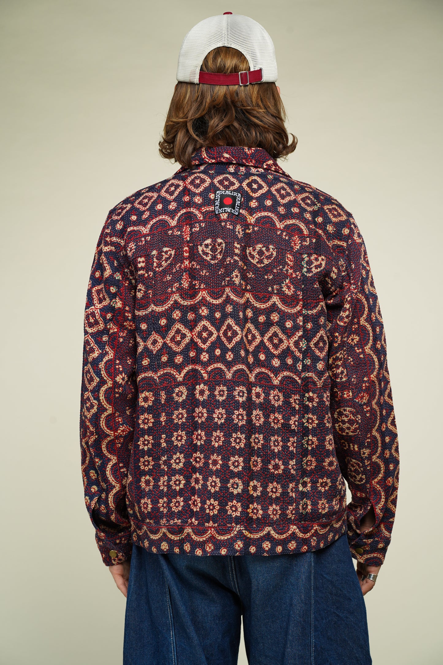 15. KANTHA AJRAK DENIM JACKET L