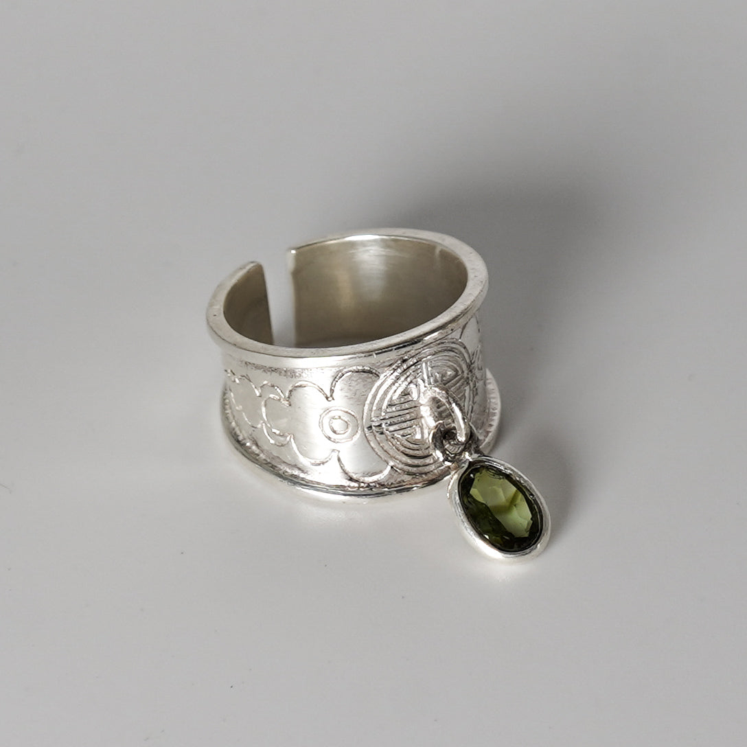 Bague "Envolée" – Tourmaline Verte