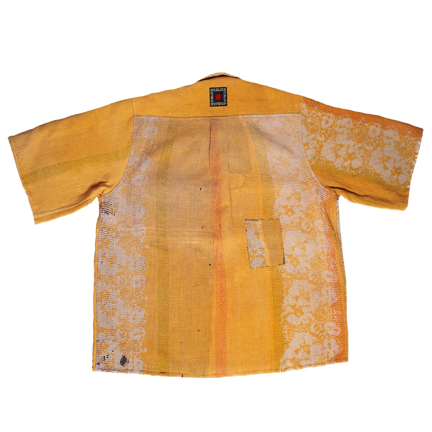 CHEMISE KANTHA REVERSIBLE JAUNE & ROSE