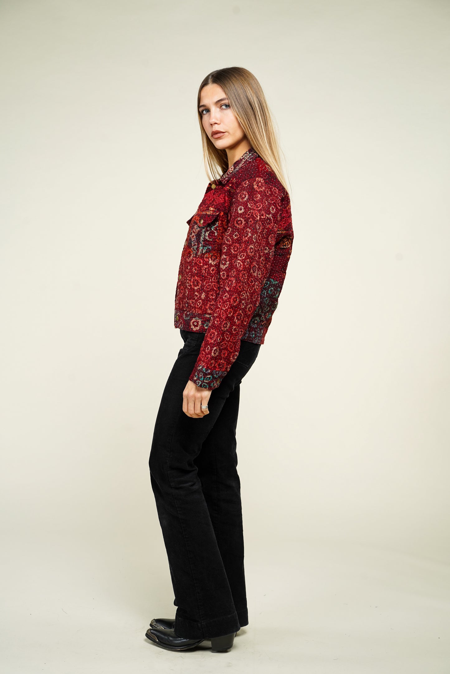 16. KANTHA AJRAK DENIM JACKET XS