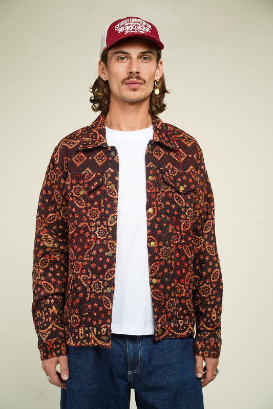 20. KANTHA AJRAK DENIM JACKET L
