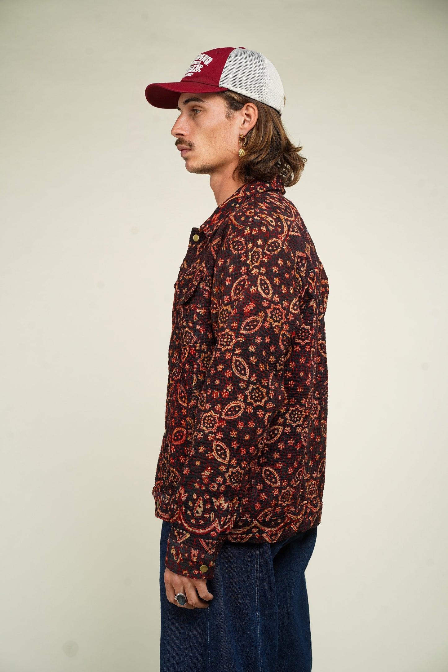 20. KANTHA AJRAK DENIM JACKET L