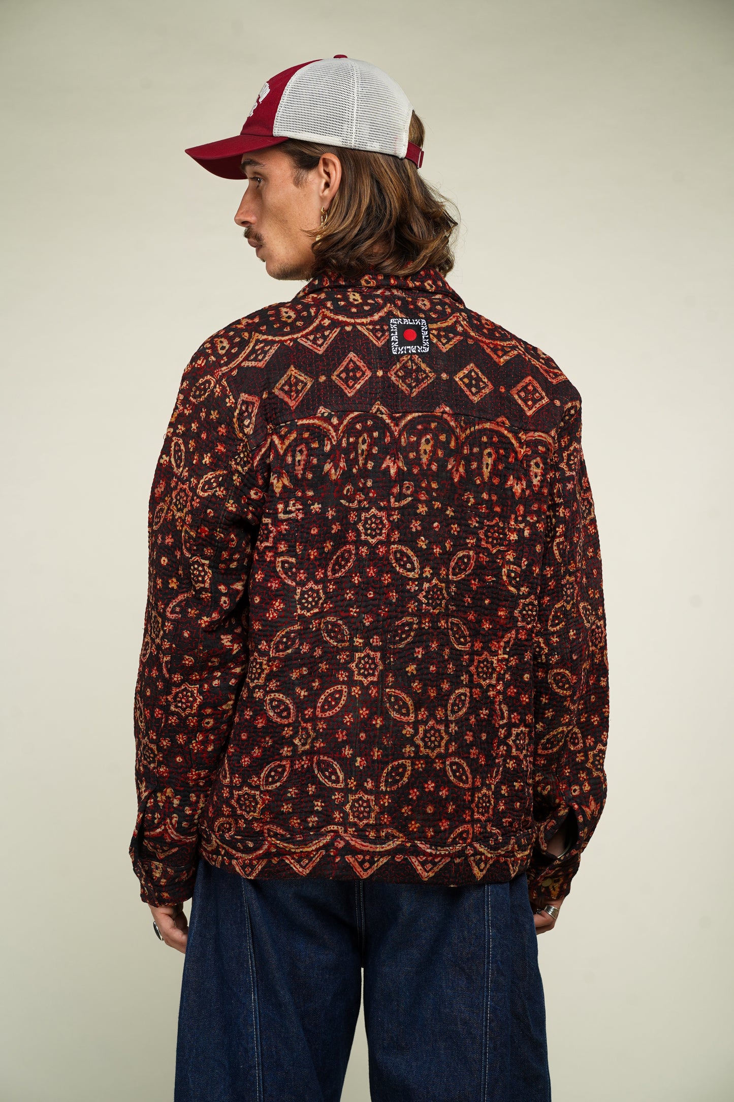 20. KANTHA AJRAK DENIM JACKET L