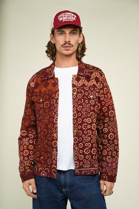 21. KANTHA AJRAK DENIM JACKET L
