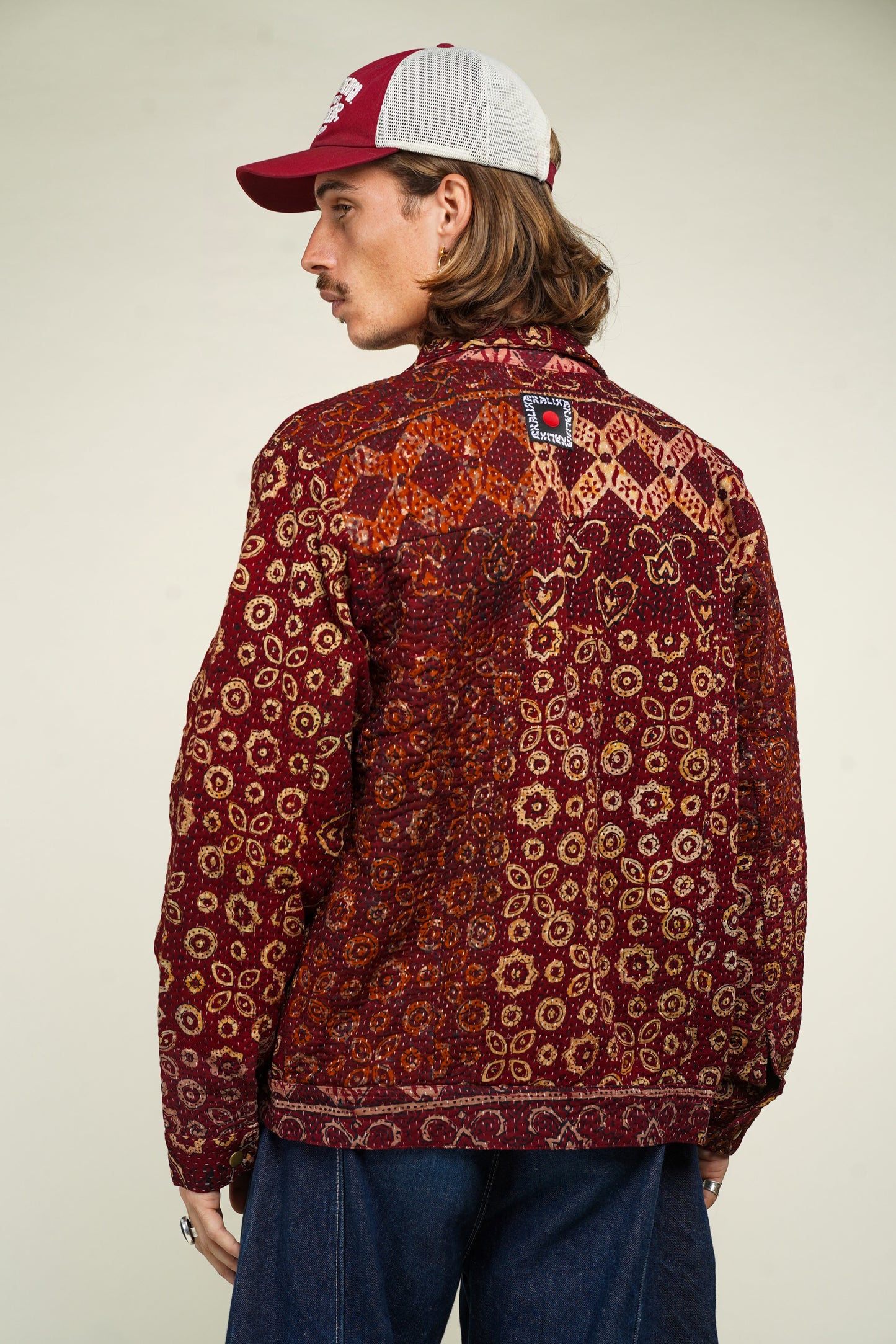 21. KANTHA AJRAK DENIM JACKET L