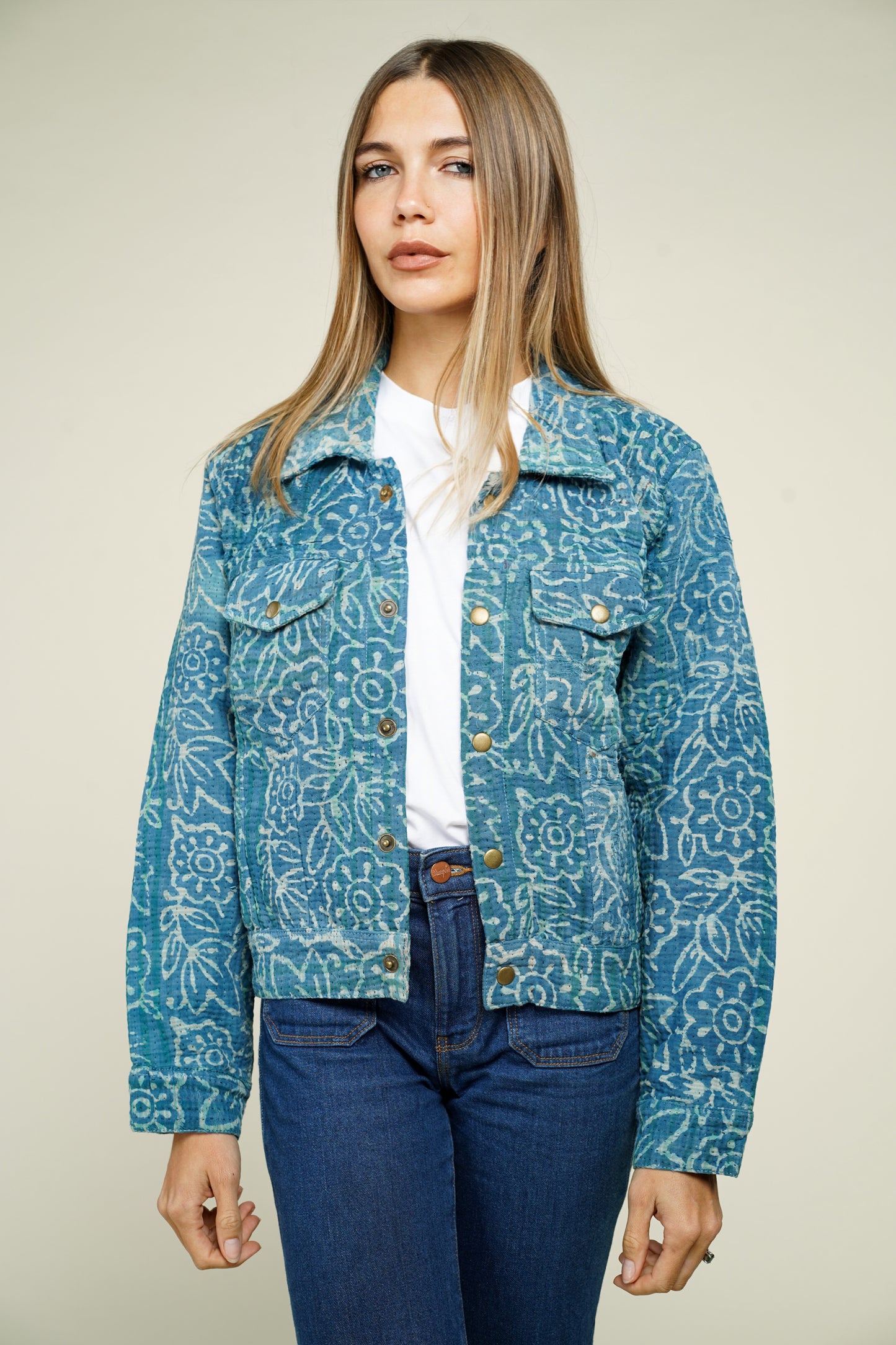 5. KANTHA INDIGO DENIM JACKET XS