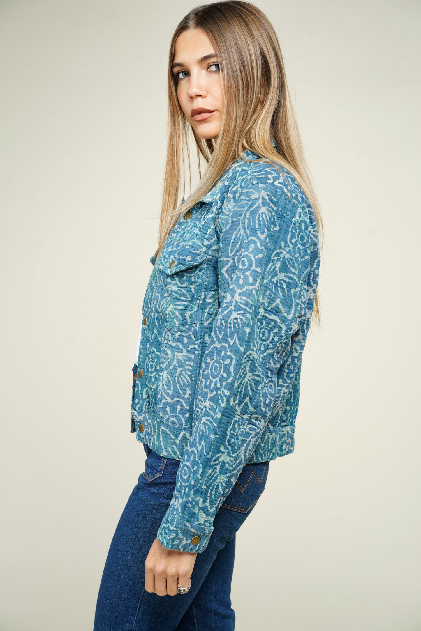 5. KANTHA INDIGO DENIM JACKET XS
