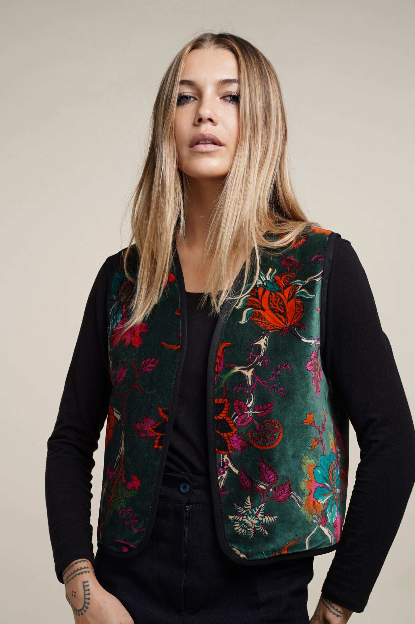 GILET VELOUR GREEN