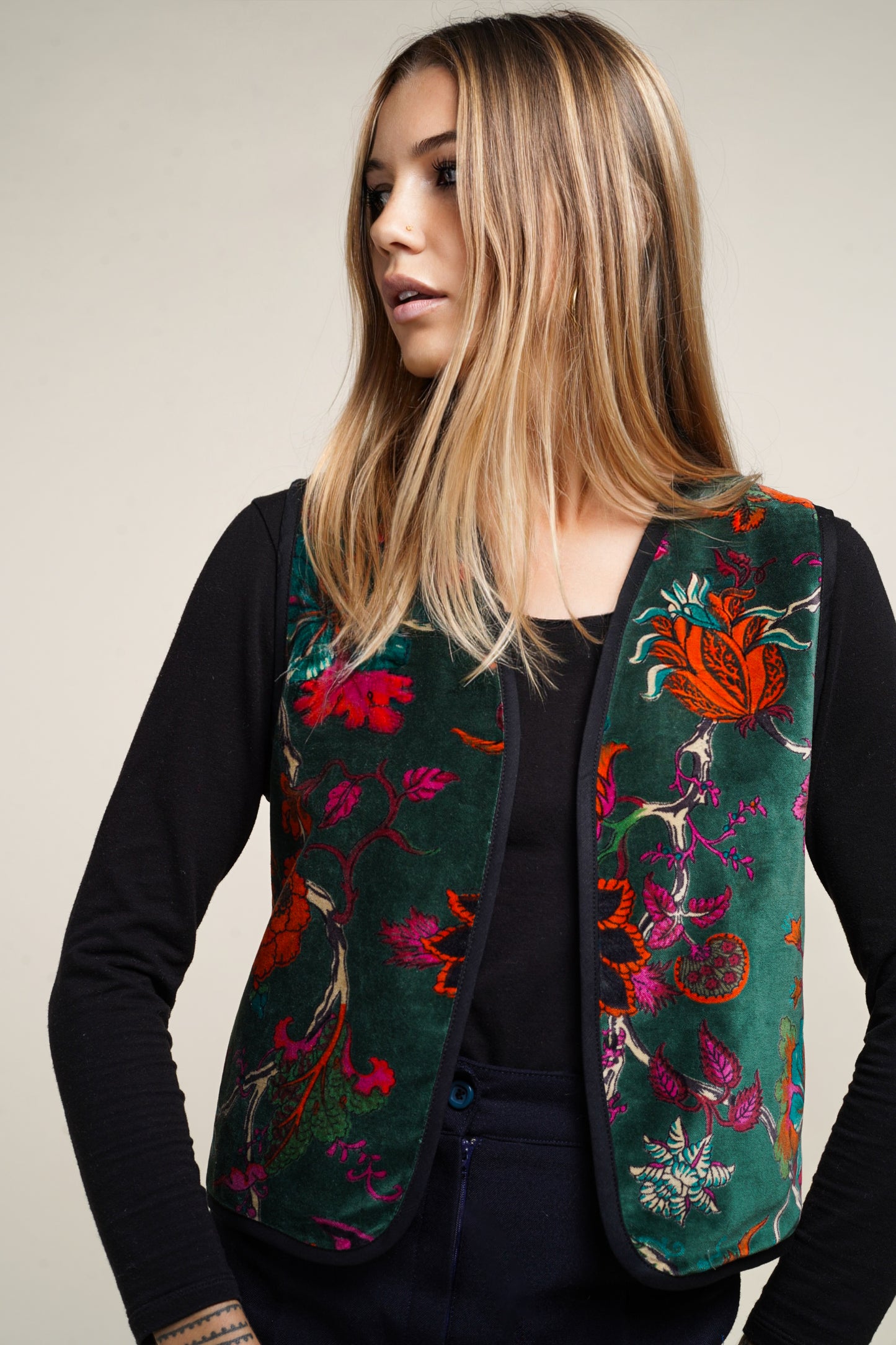 GILET VELOUR GREEN