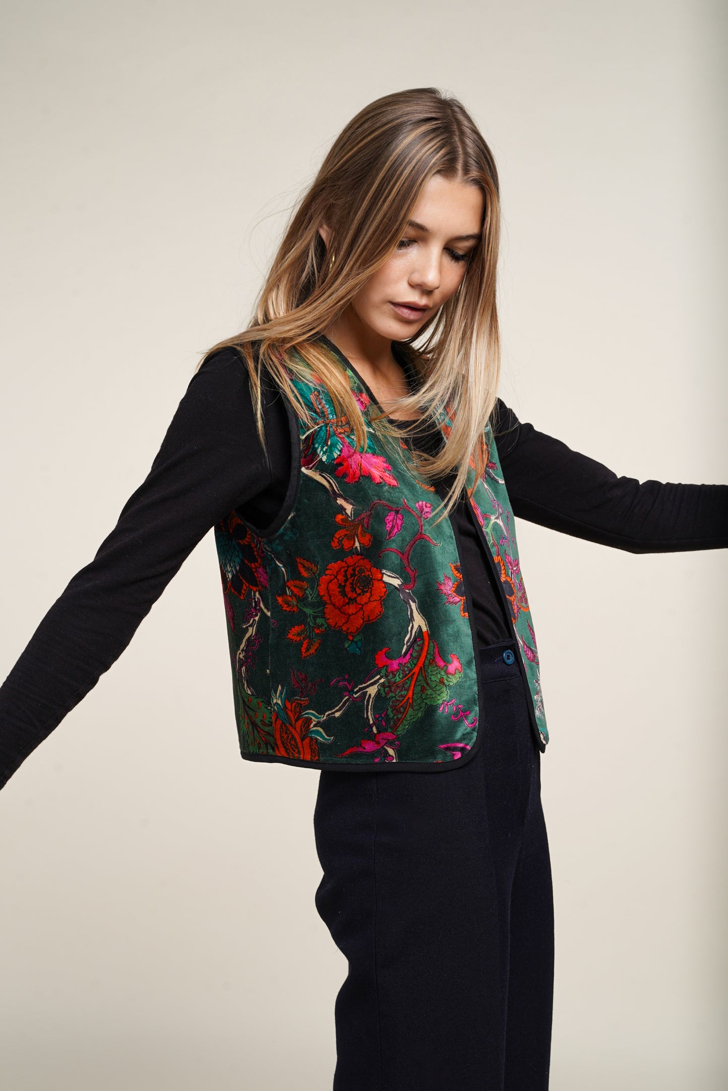GILET VELOUR GREEN
