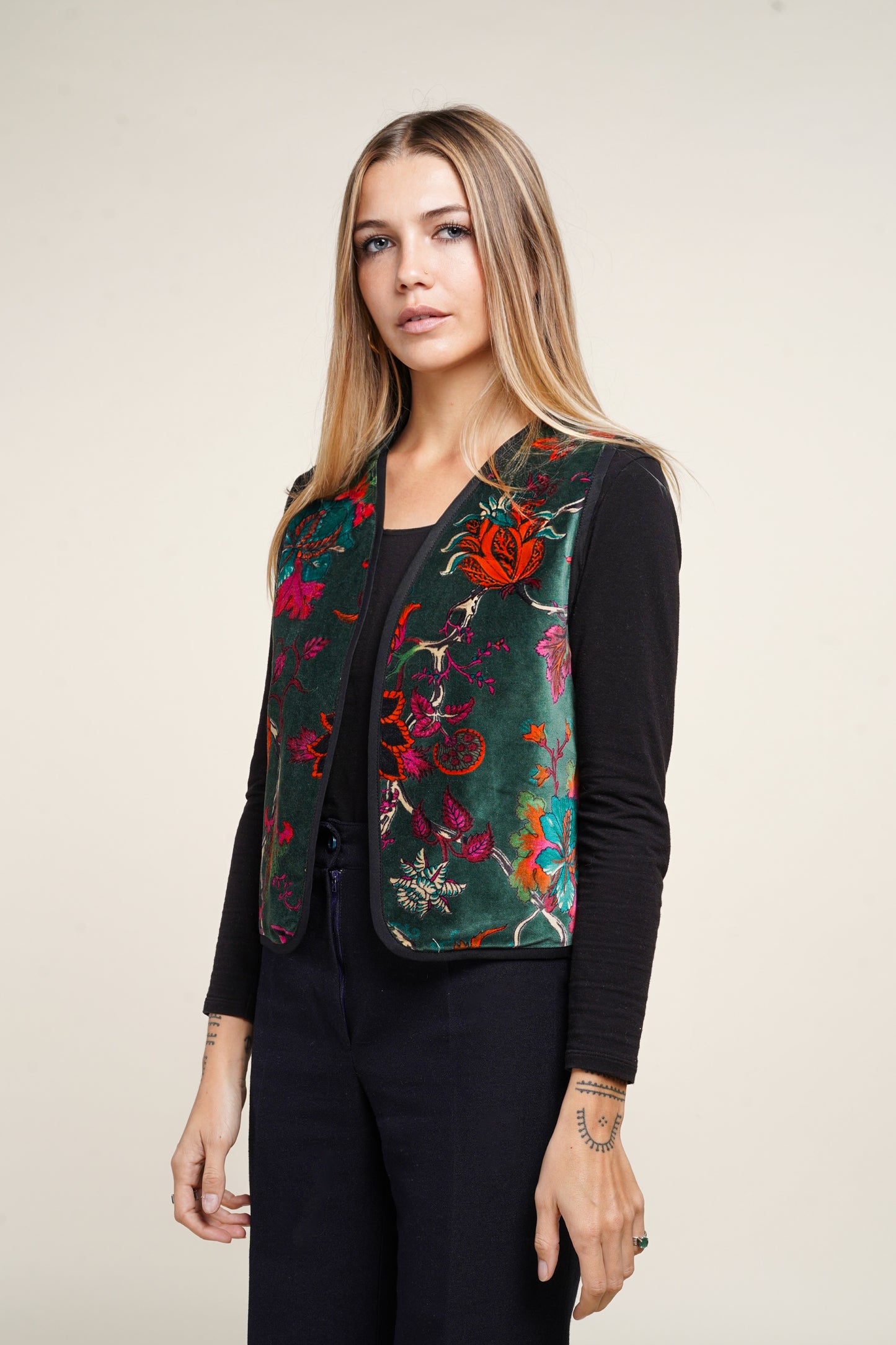 GILET VELOUR GREEN