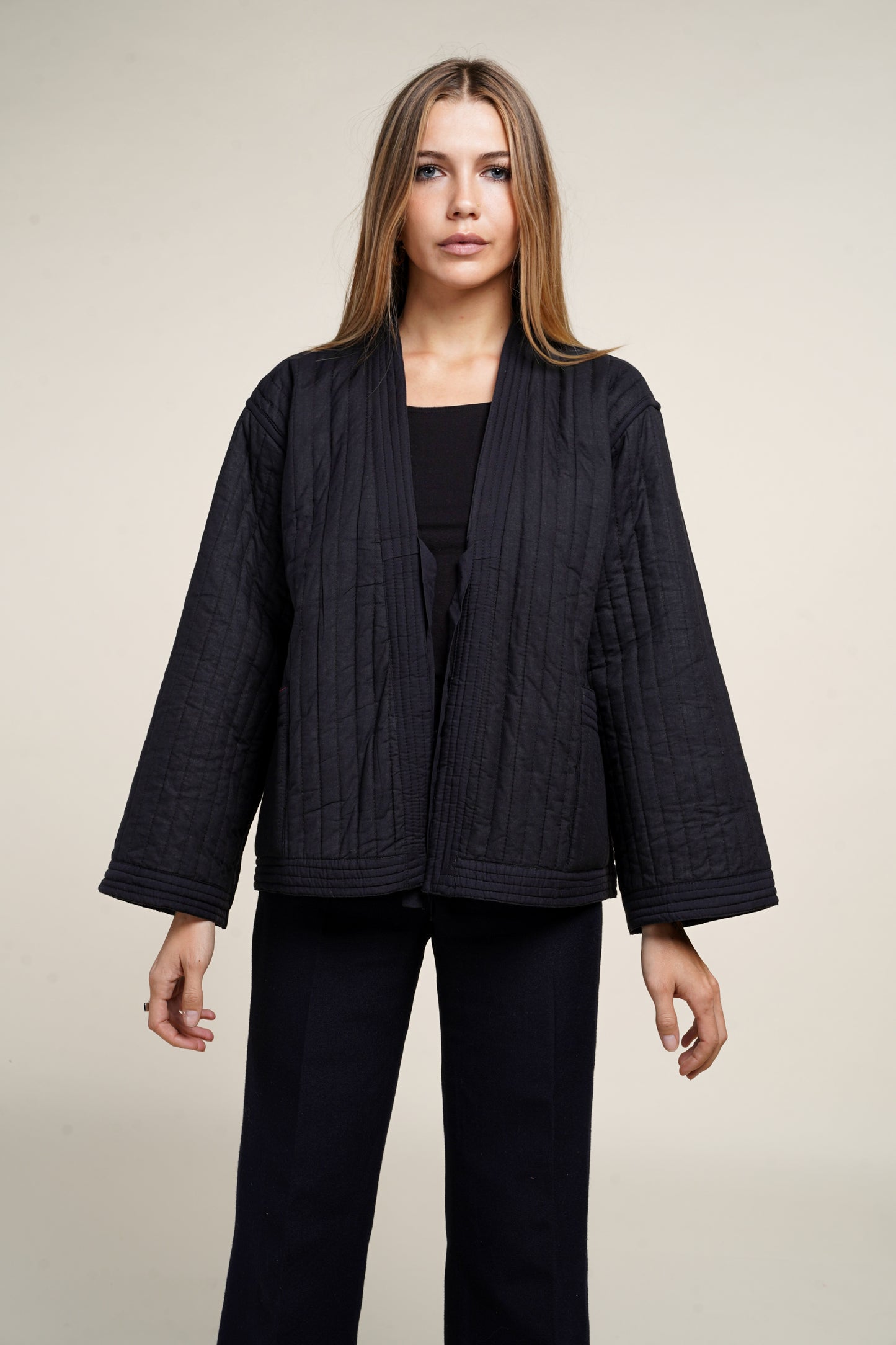 KIMONO BLOCKPRINT MATELASSÉ PAISLEY