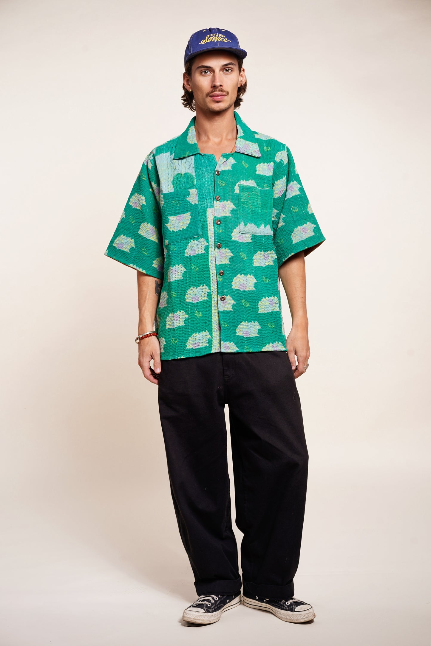 Kantha Shirt – Réversible & Oversize #01