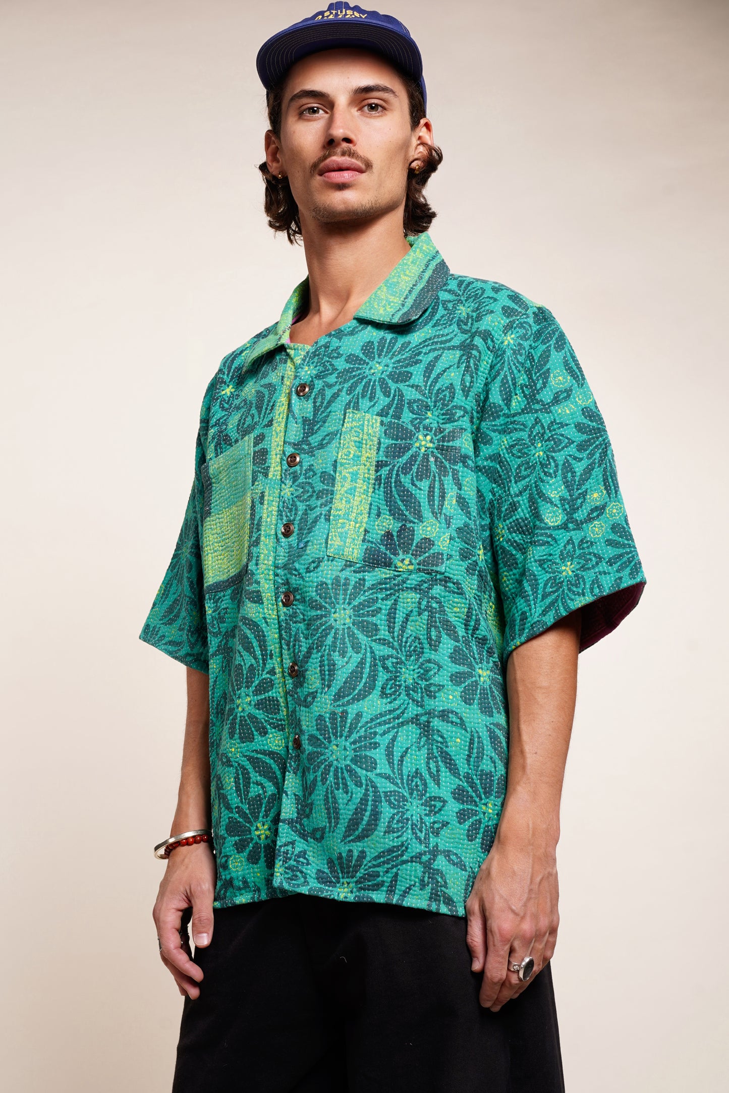 Kantha Shirt – Réversible & Oversize #17