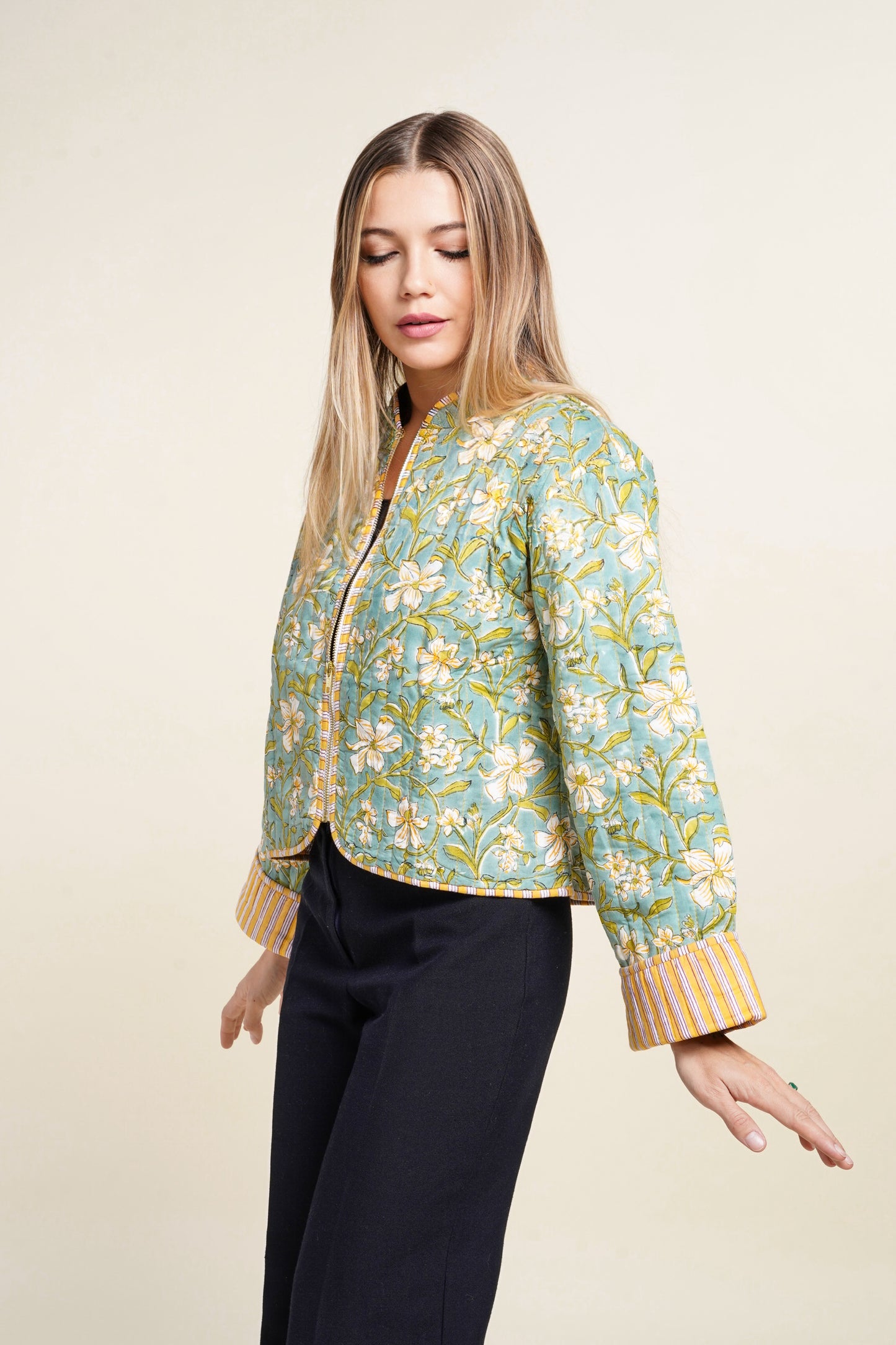 KALI JACKET YELLOW FLOWERS