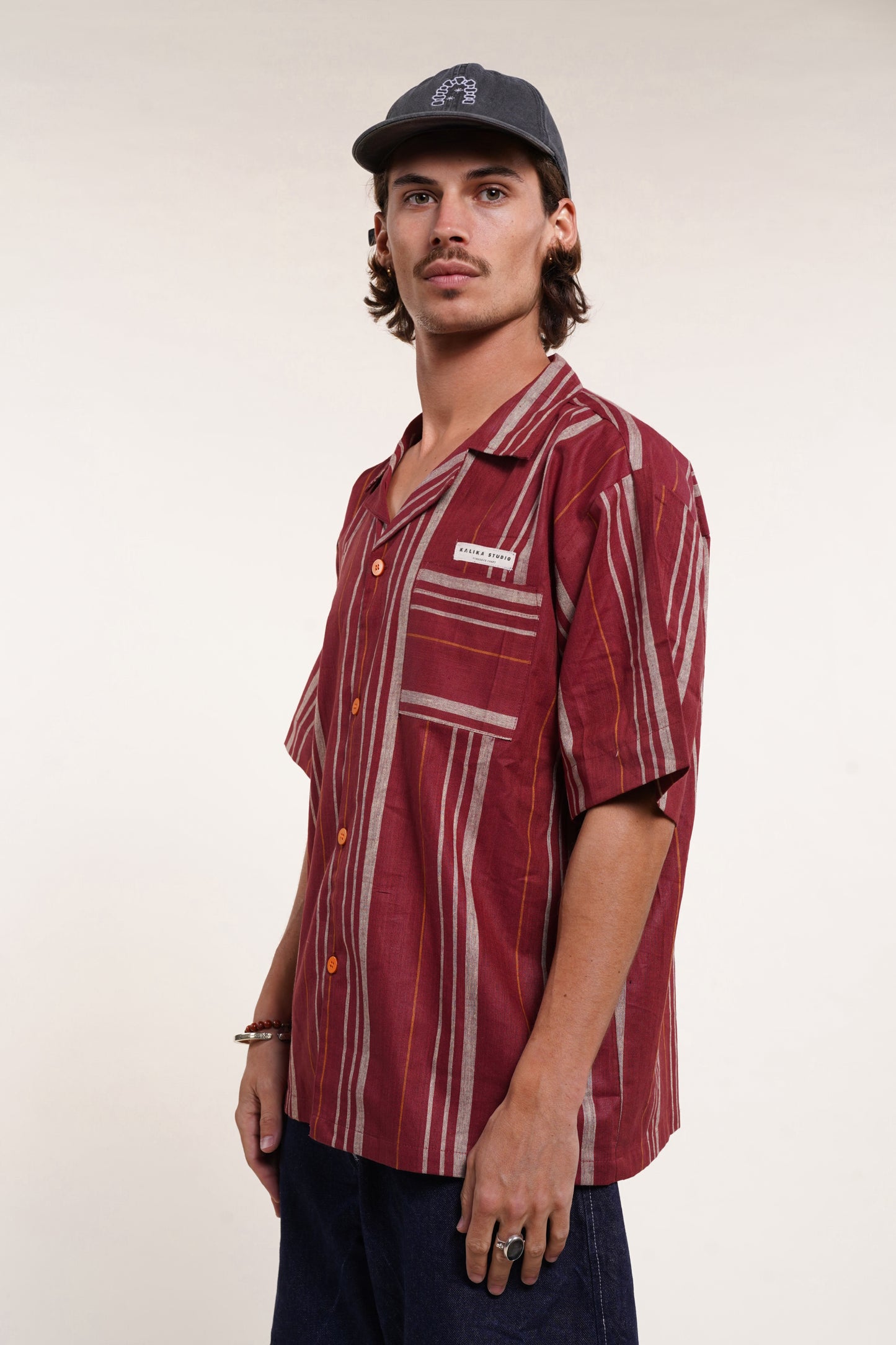 Chemise Khadi - rouge Burgundy