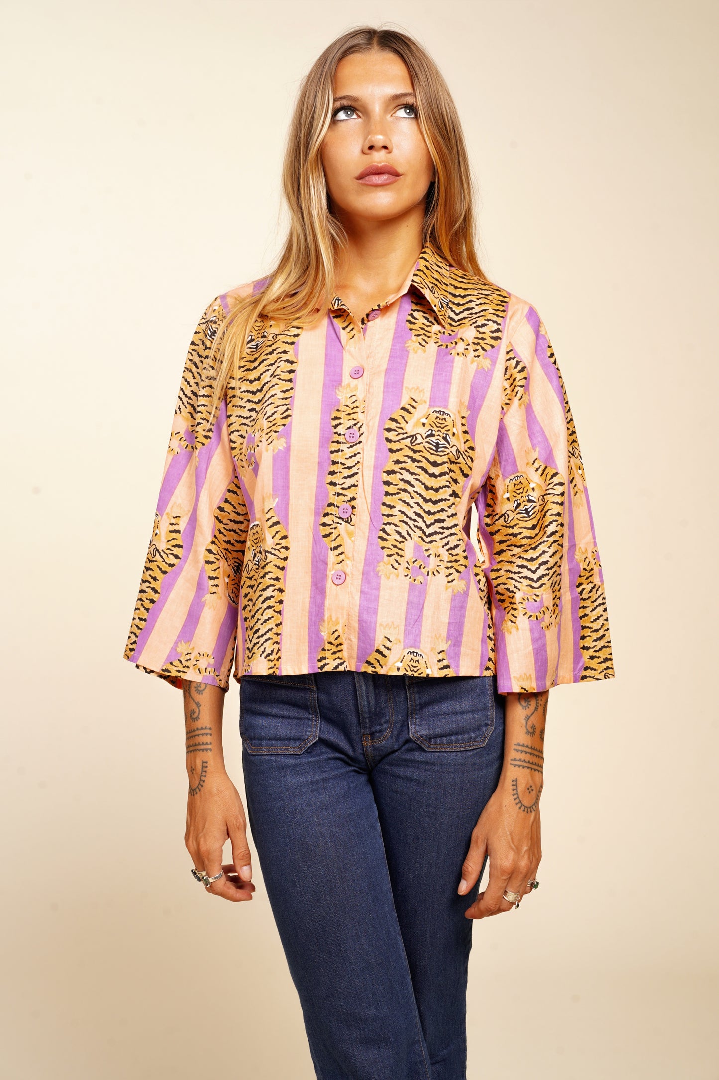 CHEMISE PURPLE TIGER
