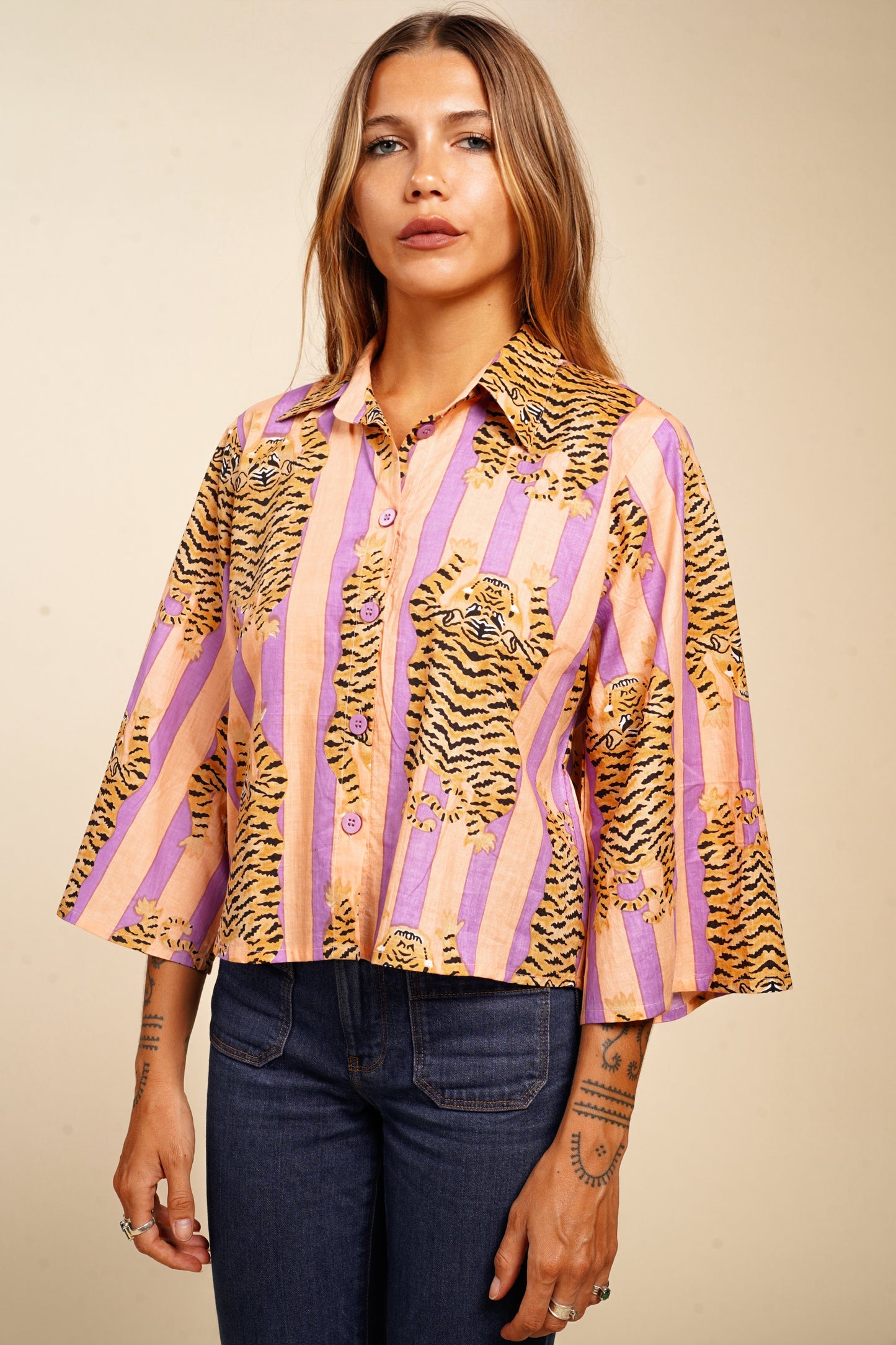 CHEMISE PURPLE TIGER
