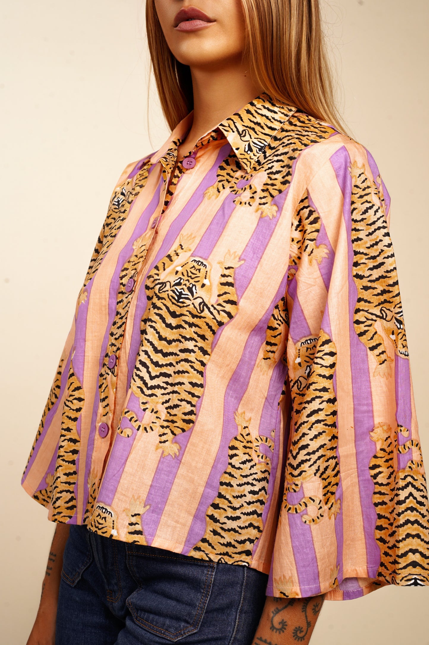 CHEMISE PURPLE TIGER