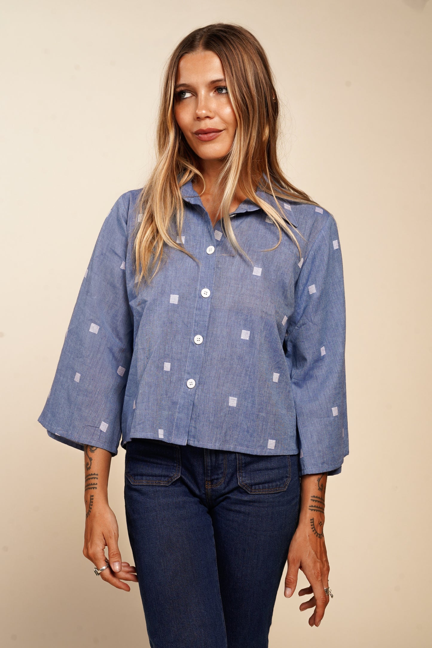 CHEMISE KHADI LIGHT BLUE