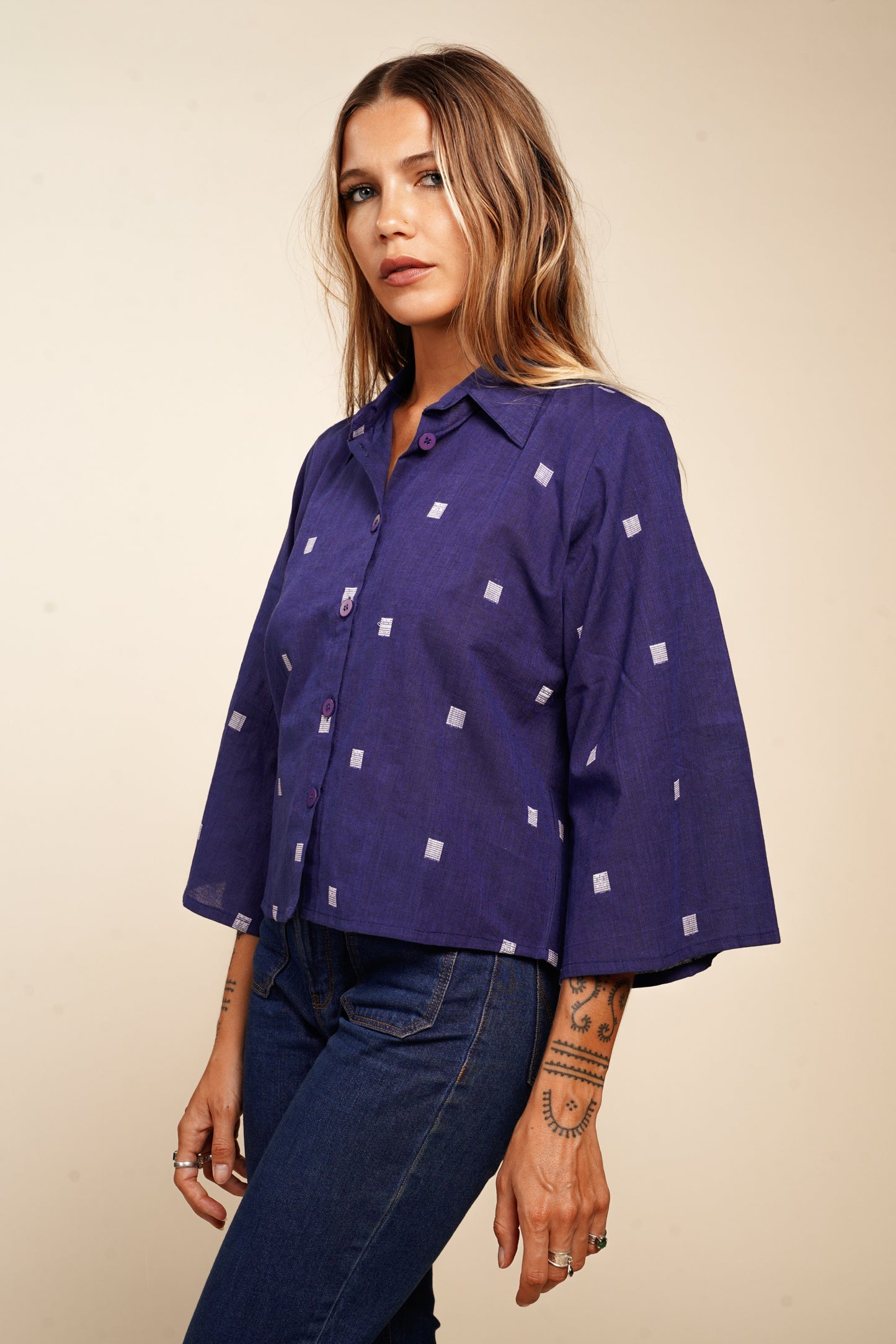 CHEMISE KHADI INDIGO BLUE