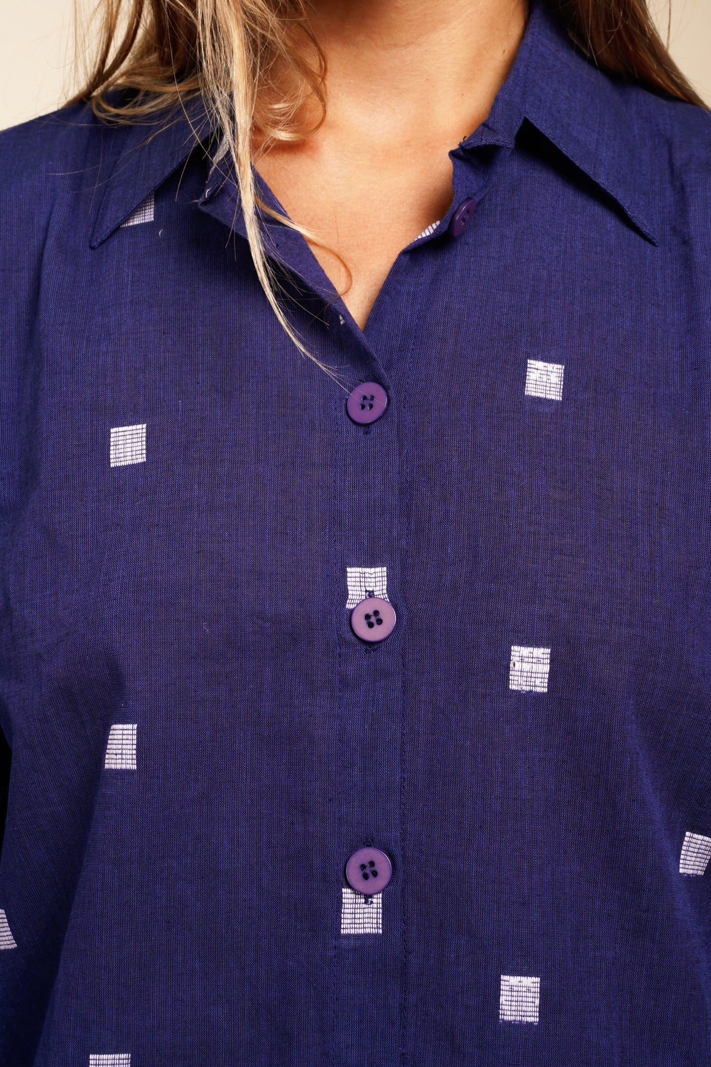 CHEMISE KHADI INDIGO BLUE