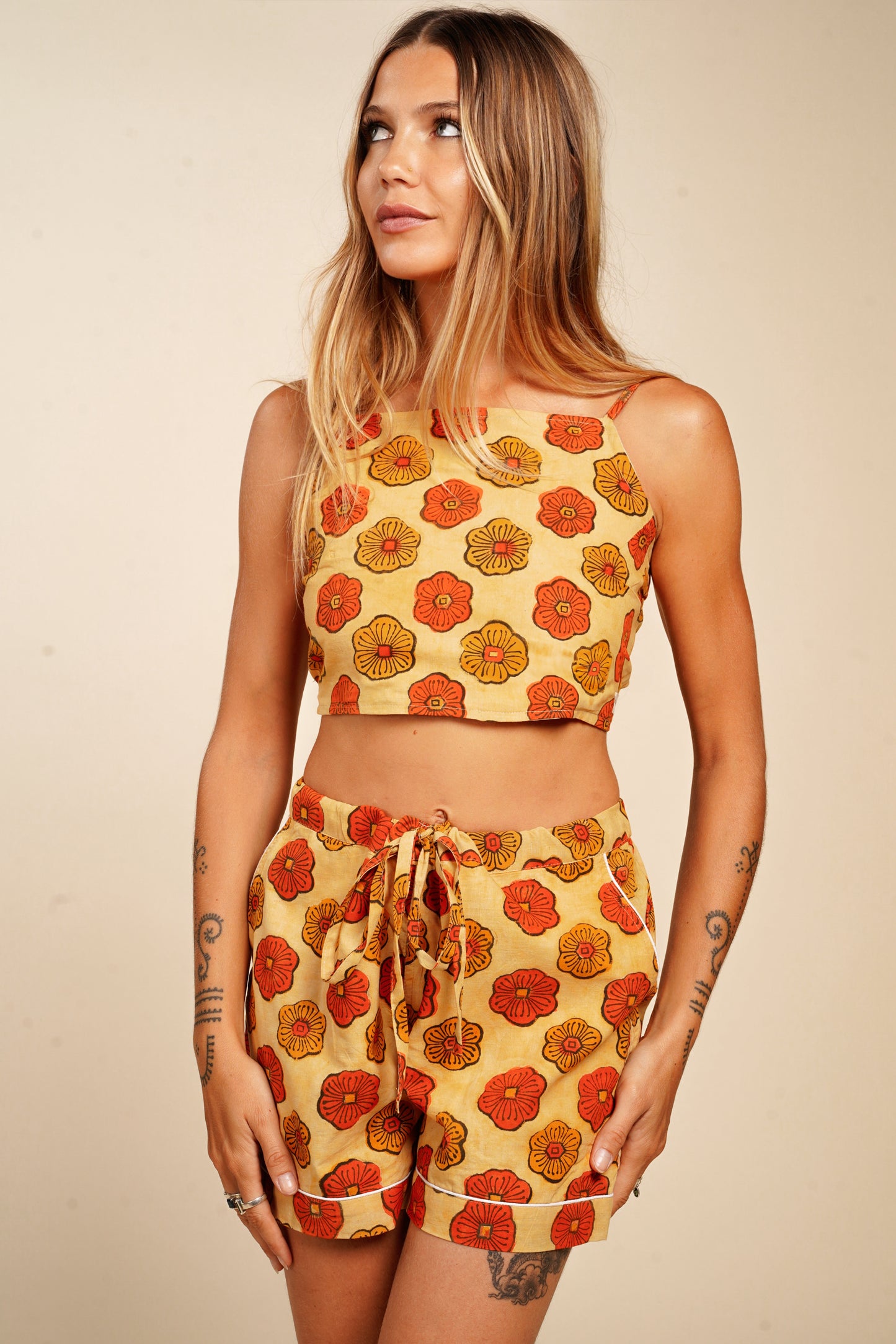 CROP TOP ORANGE BAGRU