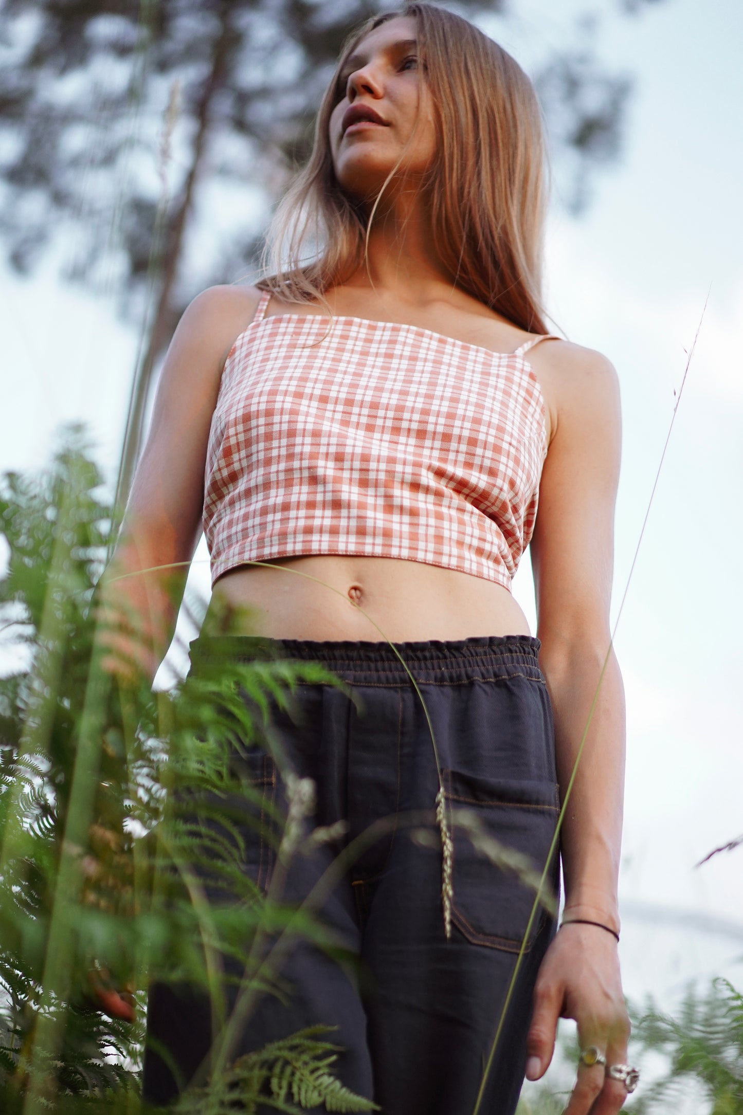 CROP TOP VICHY ROSE