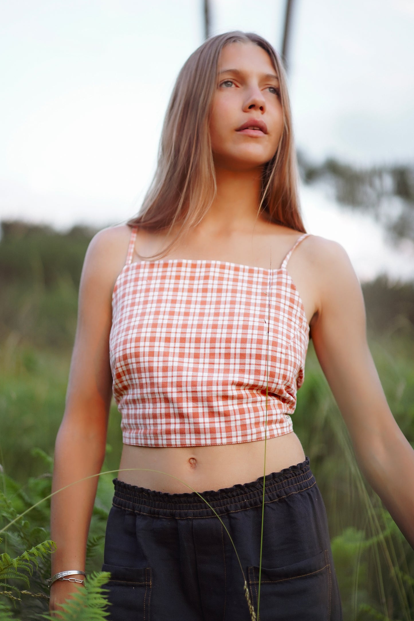 CROP TOP VICHY ROSE