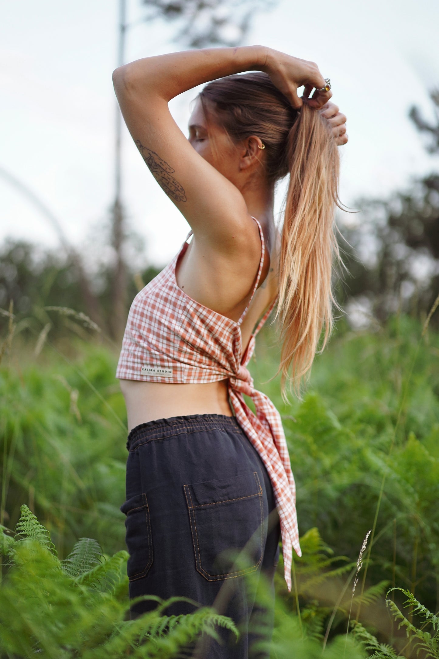 CROP TOP VICHY ROSE