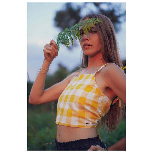 CROP TOP VICHY JAUNE