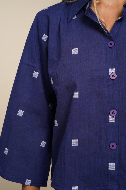 CHEMISE KHADI INDIGO BLUE