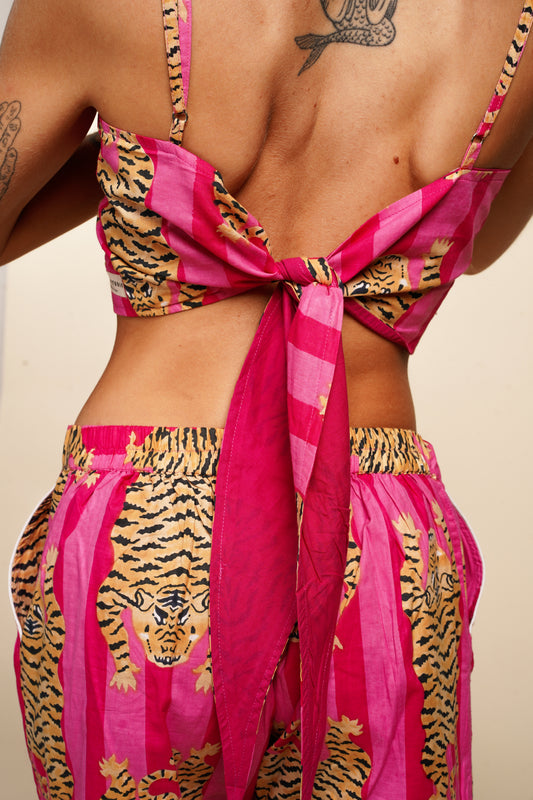 CROP TOP PINK TIGER