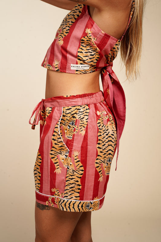 SHORT FEMME LIGHT PINK TIGER