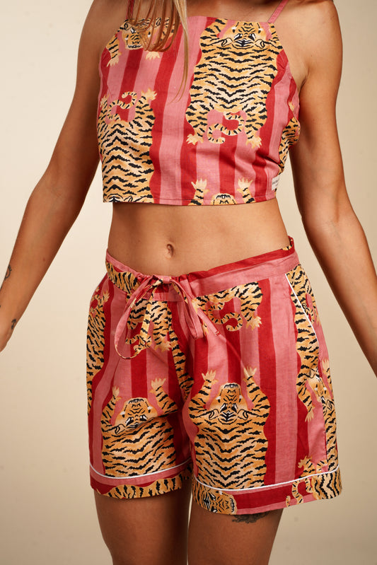 SHORT FEMME LIGHT PINK TIGER