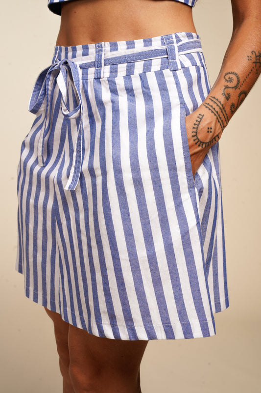 JUPE KHADI - BLUE STRIPE