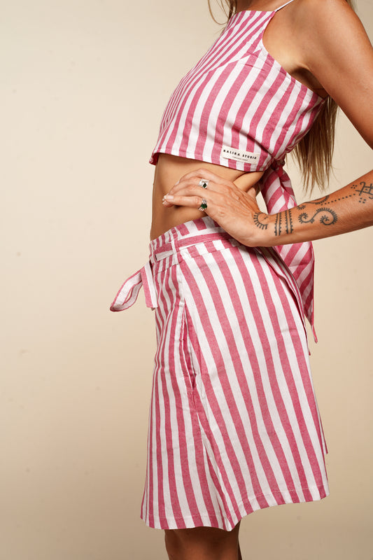 JUPE KHADI - RED STRIPE