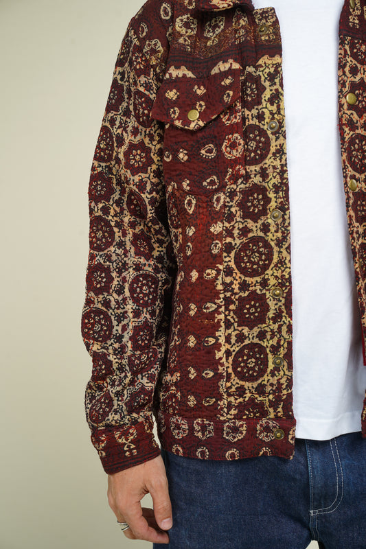 17. KANTHA AJRAK DENIM JACKET L