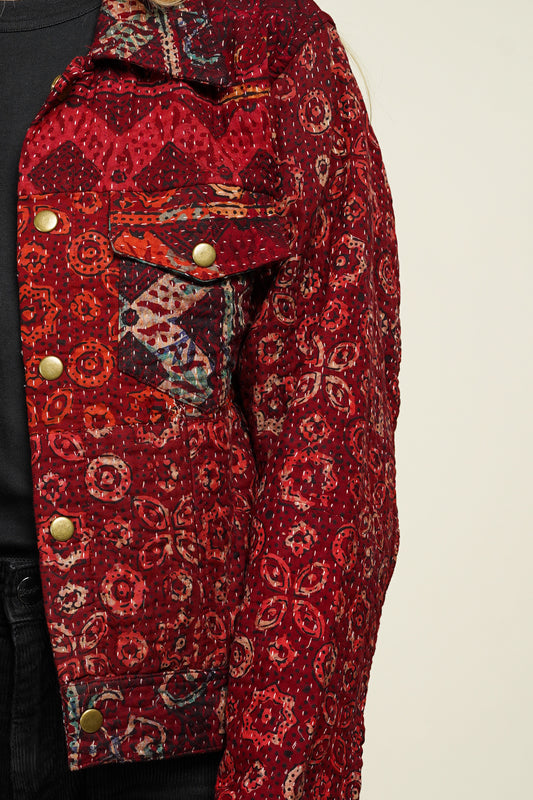 16. KANTHA AJRAK DENIM JACKET XS
