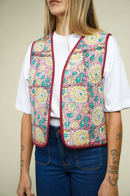 2. GILET KANTHA BLOCKPRINT BAGRU M
