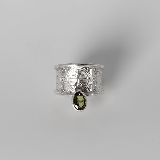 Bague "Envolée" – Tourmaline Verte