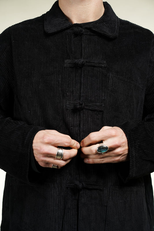 VESTE SHANGHAI VELOURS CORDUROY NOIRE