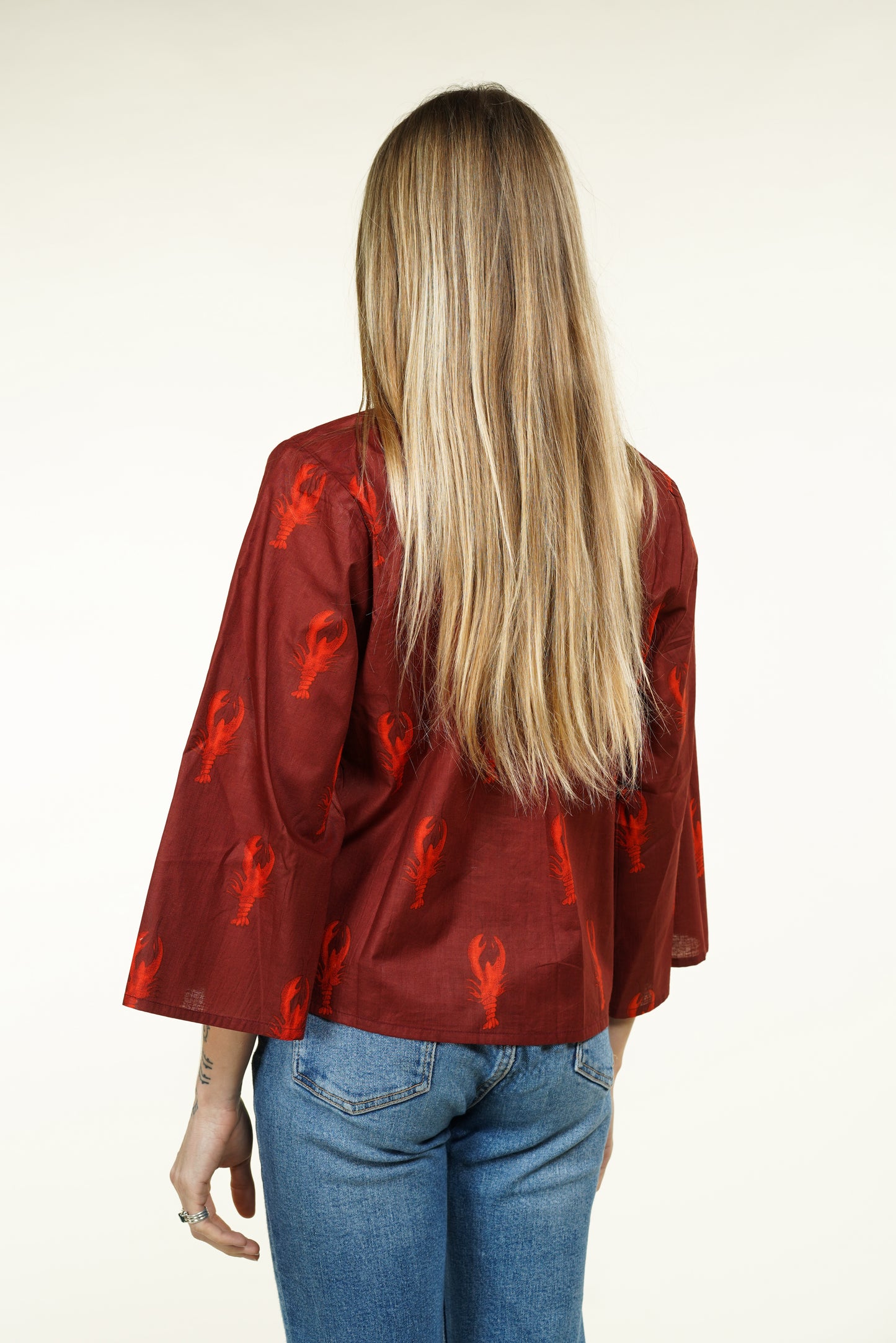 CHEMISE KIMONO HOMARD BORDEAUX